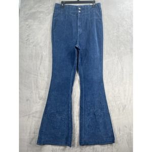 Free People Jayde High Rise Flare Corduroy Pants Size 32 Moody Blue